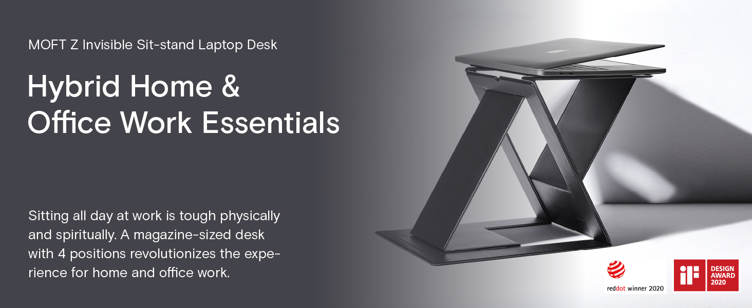 Mô tả Moft Z 5-In-1 Sit-Stand Laptop Desk Invisible And Portable Stand Giá Đỡ Máy Tính Xách Tay Hình Chữ z Gấp Gọn Tiện Lợi 5 Trong 1 ms015 - 1