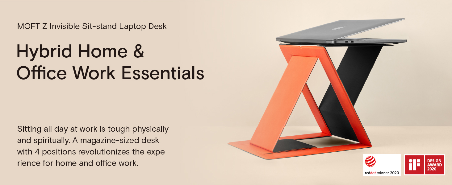 Mô tả Moft Z 5-In-1 Sit-Stand Laptop Desk Invisible And Portable Stand Giá Đỡ Máy Tính Xách Tay Hình Chữ z Gấp Gọn Tiện Lợi 5 Trong 1 ms015 - 2
