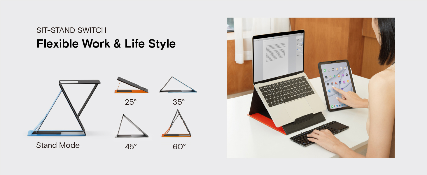 Mô tả Moft Z 5-In-1 Sit-Stand Laptop Desk Invisible And Portable Stand Giá Đỡ Máy Tính Xách Tay Hình Chữ z Gấp Gọn Tiện Lợi 5 Trong 1 ms015 - 4