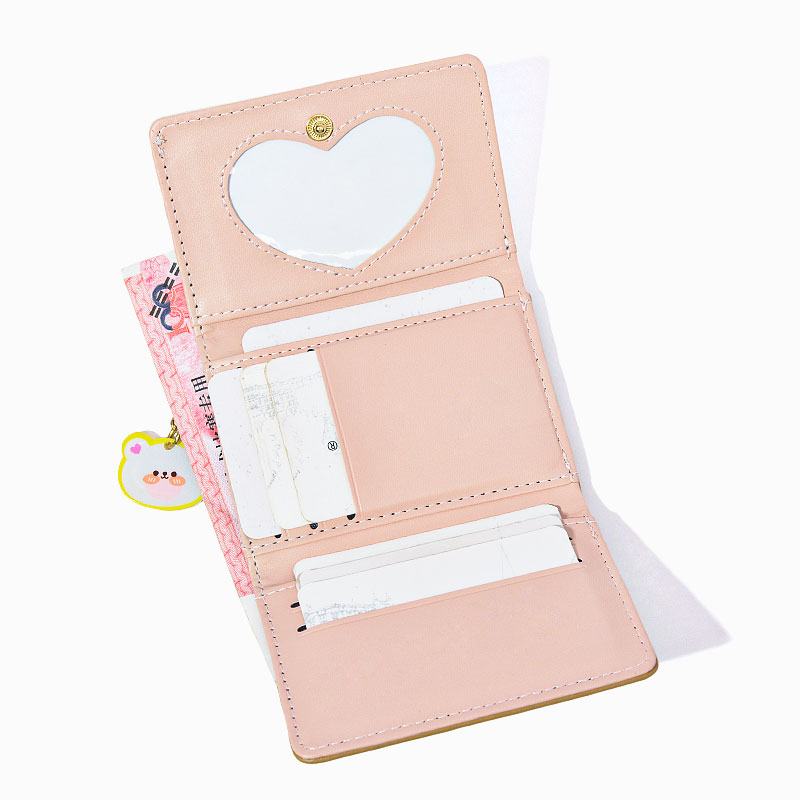 Mô tả Ví ngắn SEAGLOCA gấp ba thời trang hàn quốc đơn giản ngọt ngào in hình gấu cho nữ - 3