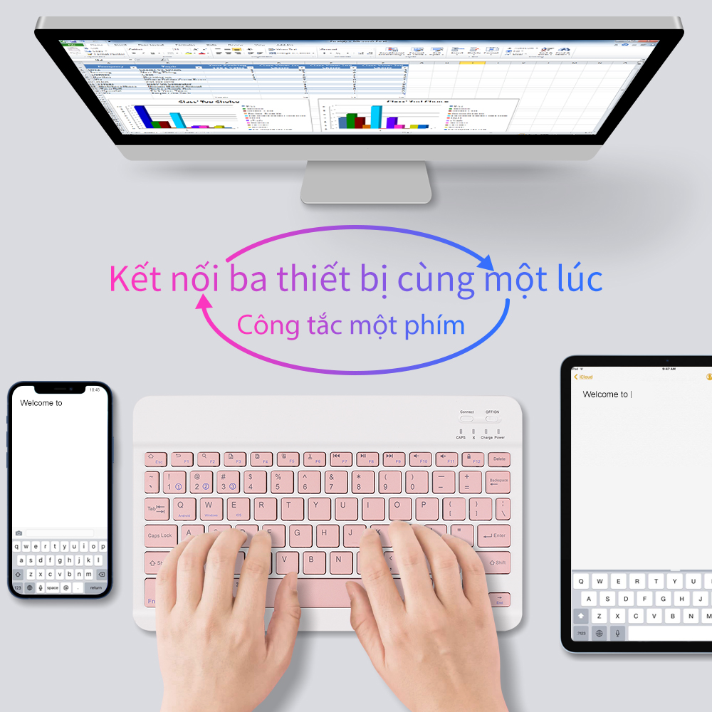 Bàn Phím Bluetooth Goojodoq Gen 2 10 Inch 3 Trong 1 Bộ Không Dây Chuột Nhẹ Di Động Cho iPad Samsung Điện Thoại Xiaomi – ảnh mô tả chi tiết 3