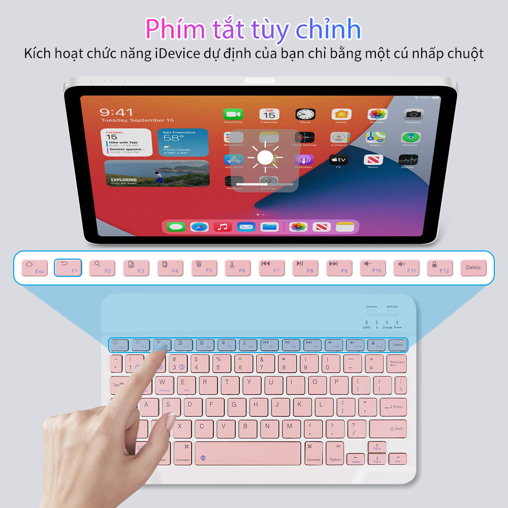 Bàn Phím Bluetooth Goojodoq Gen 2 10 Inch 3 Trong 1 Bộ Không Dây Chuột Nhẹ Di Động Cho iPad Samsung Điện Thoại Xiaomi – ảnh mô tả chi tiết 6