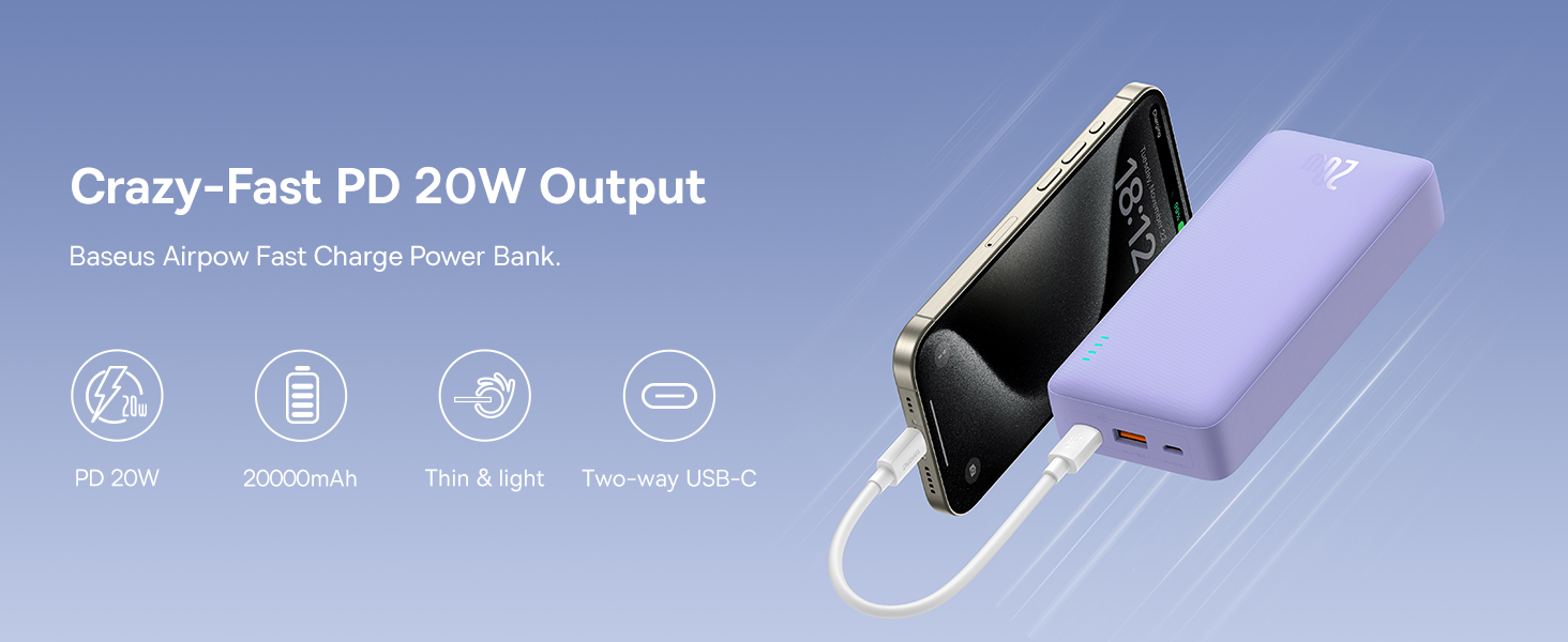 Mô tả Sạc dự phòng BASEUS có sạc nhanh 20W 20000mah thích hợp cho phone 15 / 14 / 13 / 12 xiaomi - 1