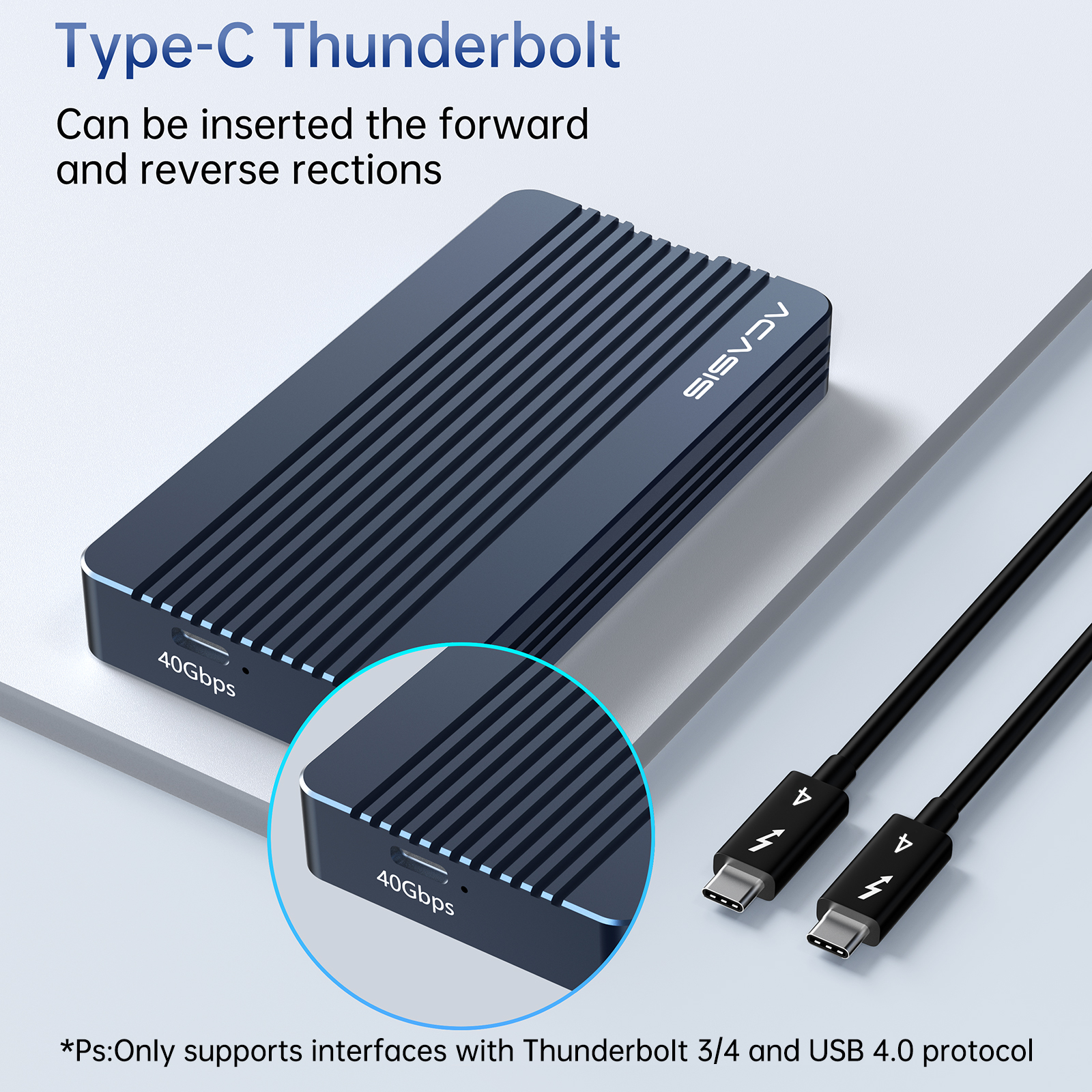 ACASIS USB4 40Gbps NVME Vỏ SSD Tương thích với Thunderbolt 8TB  Nhôm miễn phí Type-C với vỏ 40Gbps Loại C USB4 40GpbsType C Cáp cho máy  tính