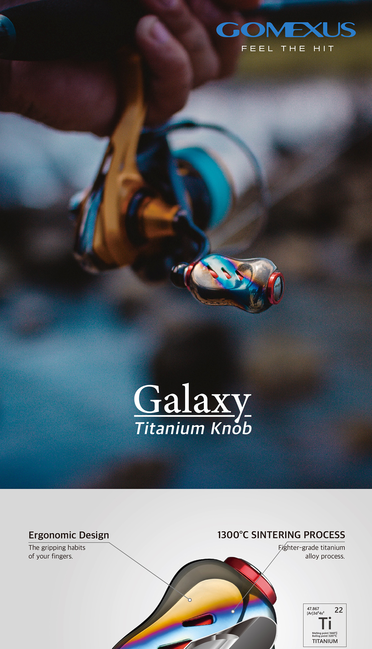 Mô tả GOMEXUS núm máy câu 22mm được thiết kế tinh tế cho Shimano Daiwa Ryobi Titanium  núm tay quay máy câu Núm tay quay T22 - 2