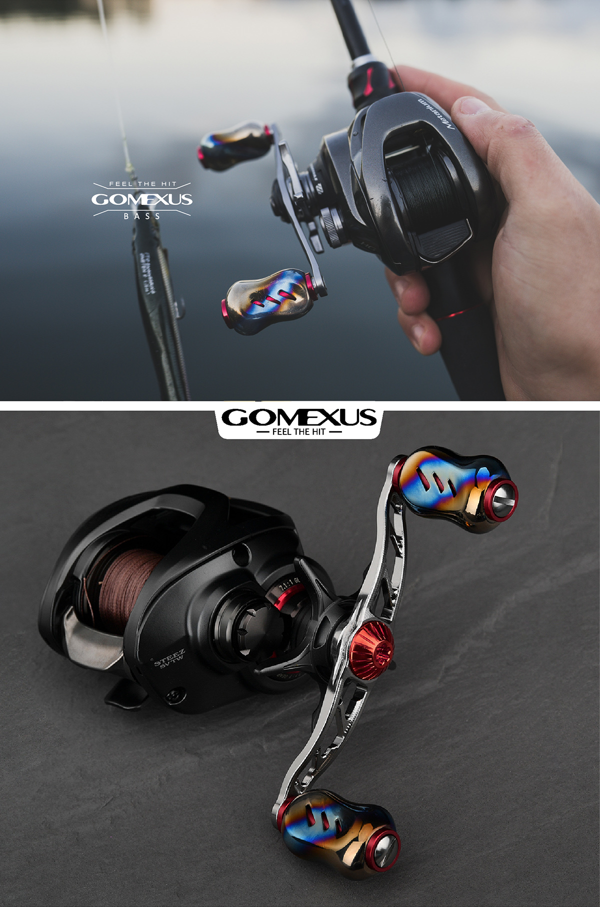 Mô tả GOMEXUS núm máy câu 22mm được thiết kế tinh tế cho Shimano Daiwa Ryobi Titanium  núm tay quay máy câu Núm tay quay T22 - 5
