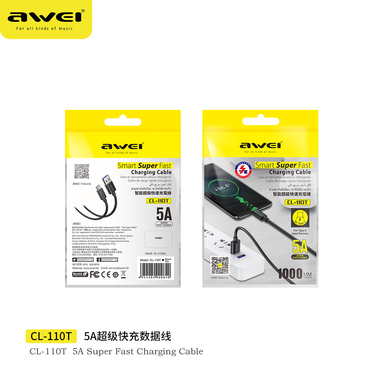 Mô tả Cáp sạc Awei CL-110T sạc nhanh USB Type C cho Android Chính hãng An Toàn Ổn Định - 10
