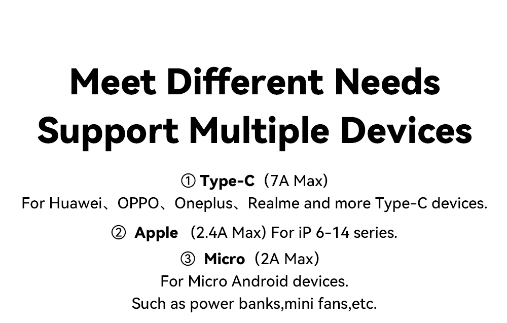 Mô tả Dây cáp sạc ESSAGER 3 trong 1 Micro USB Type C IOS fsat cho Huawei Samsung 7A 100W - 8