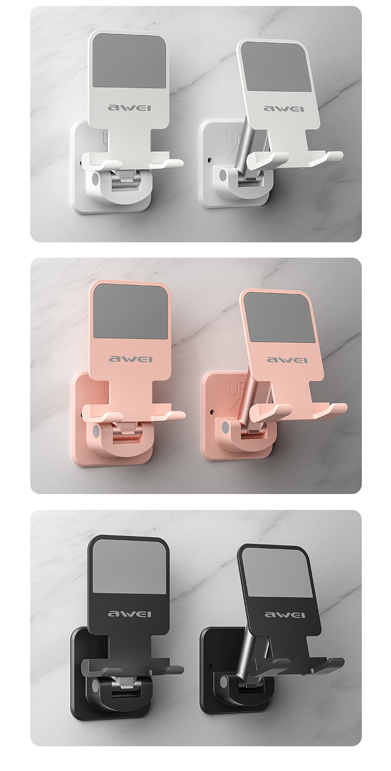 Mô tả Giá đỡ điện thoại Awei X36 Treo tường Có thể điều chỉnh đa năng cho nhà bếp phòng tắm chính hãng - 8