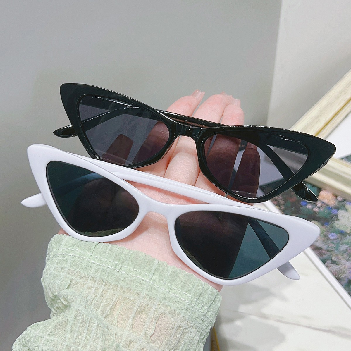 Kính râm mắt mèo Retro - Unisex Small Frame UV400 Vintage Shades ...