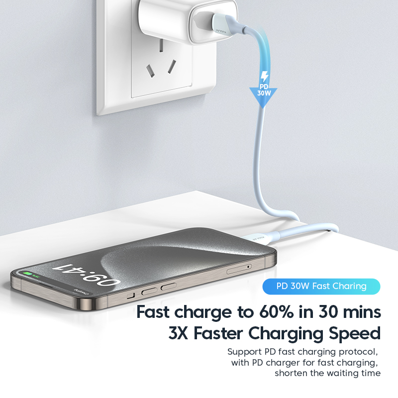 Mô tả Cáp sạc nhanh 
KUULAA USB type C 60w PD QC 4.0 60w thích hợp cho Iphone 15 pro max plus - 2