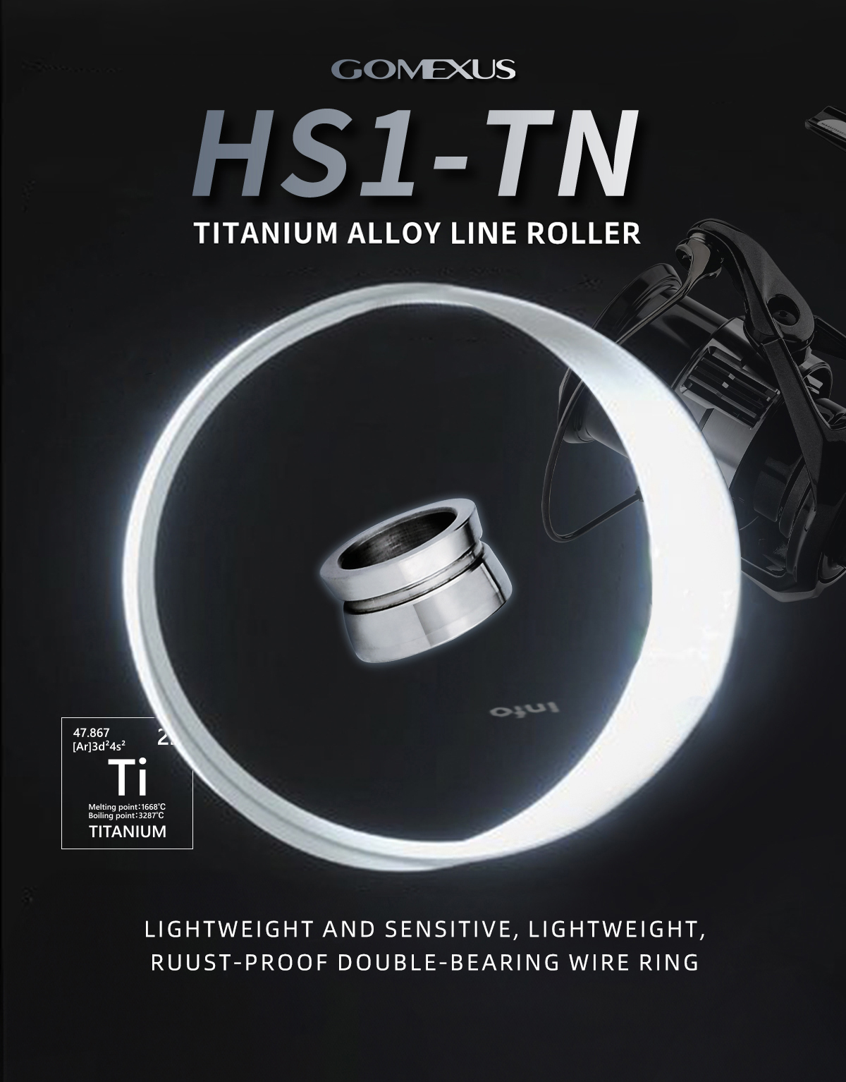 Mô tả Gomexus D109 Con lăn dây máy câu Shimano hợp kim titan Vòng Bi Thích Hợp Quay Câu Cá Phụ Kiện Mịn Xoay Cao Độ Cường Lực Cao - 2