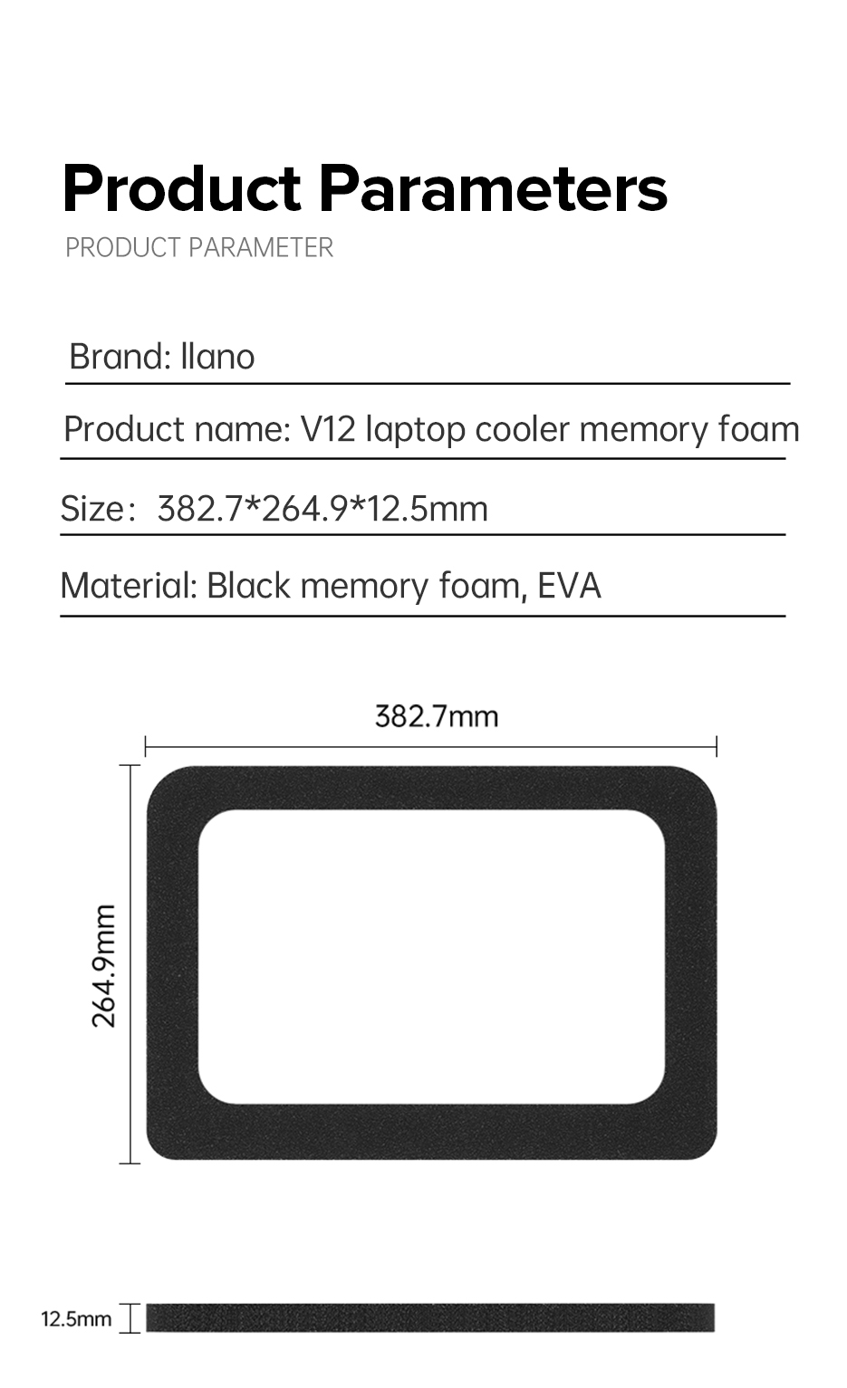Mô tả Llano V12 V10 V13 Turbo-Fan RGB Laptop Cooler Lọc Bụi Memory Foam - 4