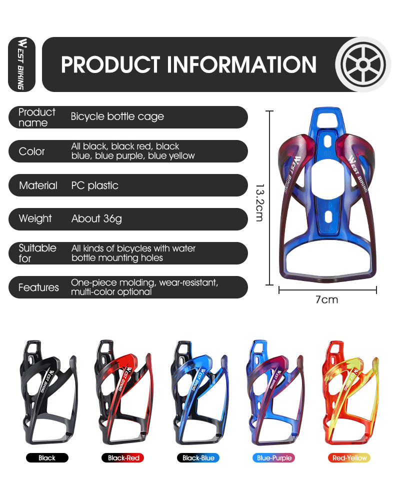 Mô tả Giá đỡ bình nước WEST BIKING gắn xe đạp leo núi MTB - 2
