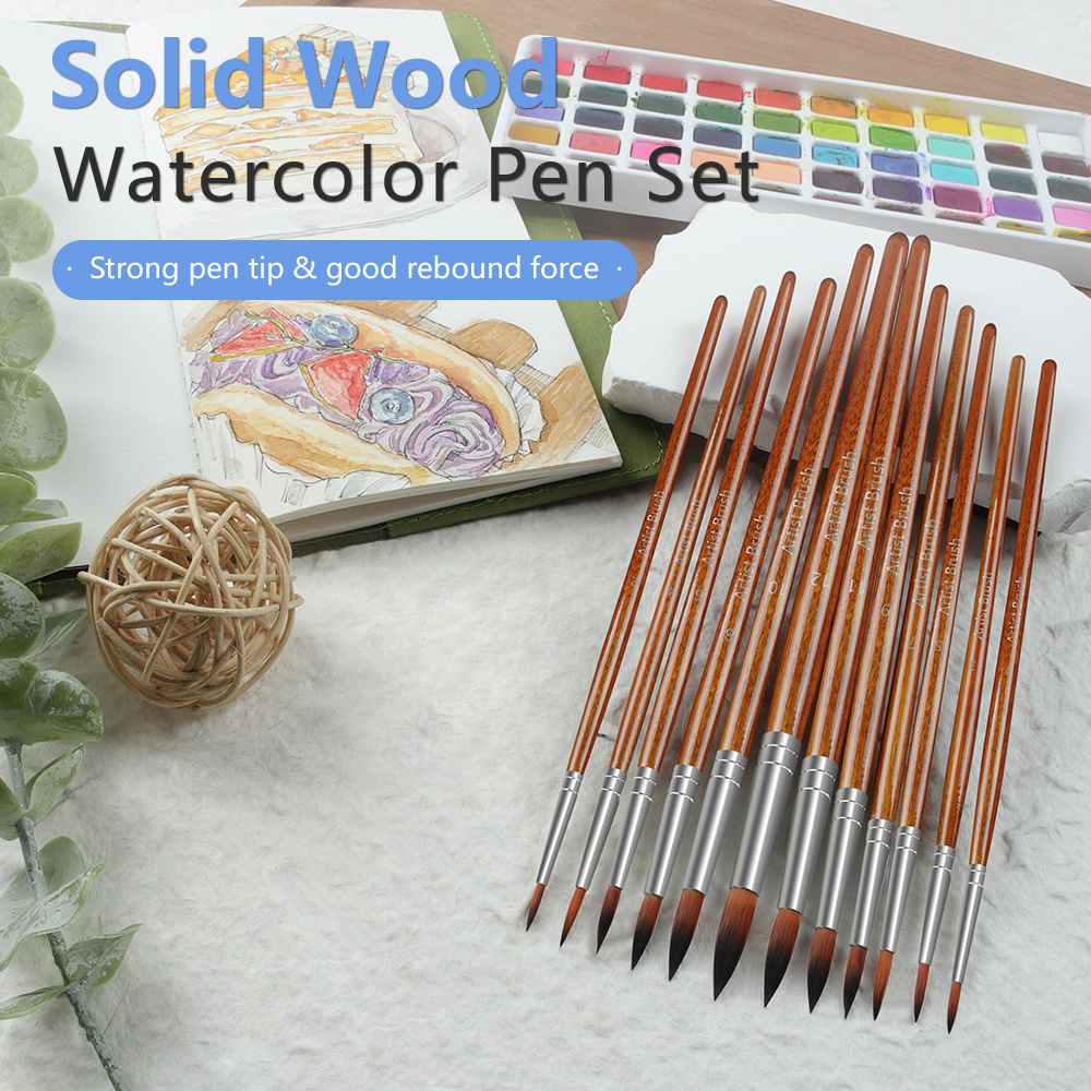 Mô tả Bộ 5/12 cọ vẽ tranh sơn dầu SEAMIART acrylic nhiều màu sắc khác nhau - 1