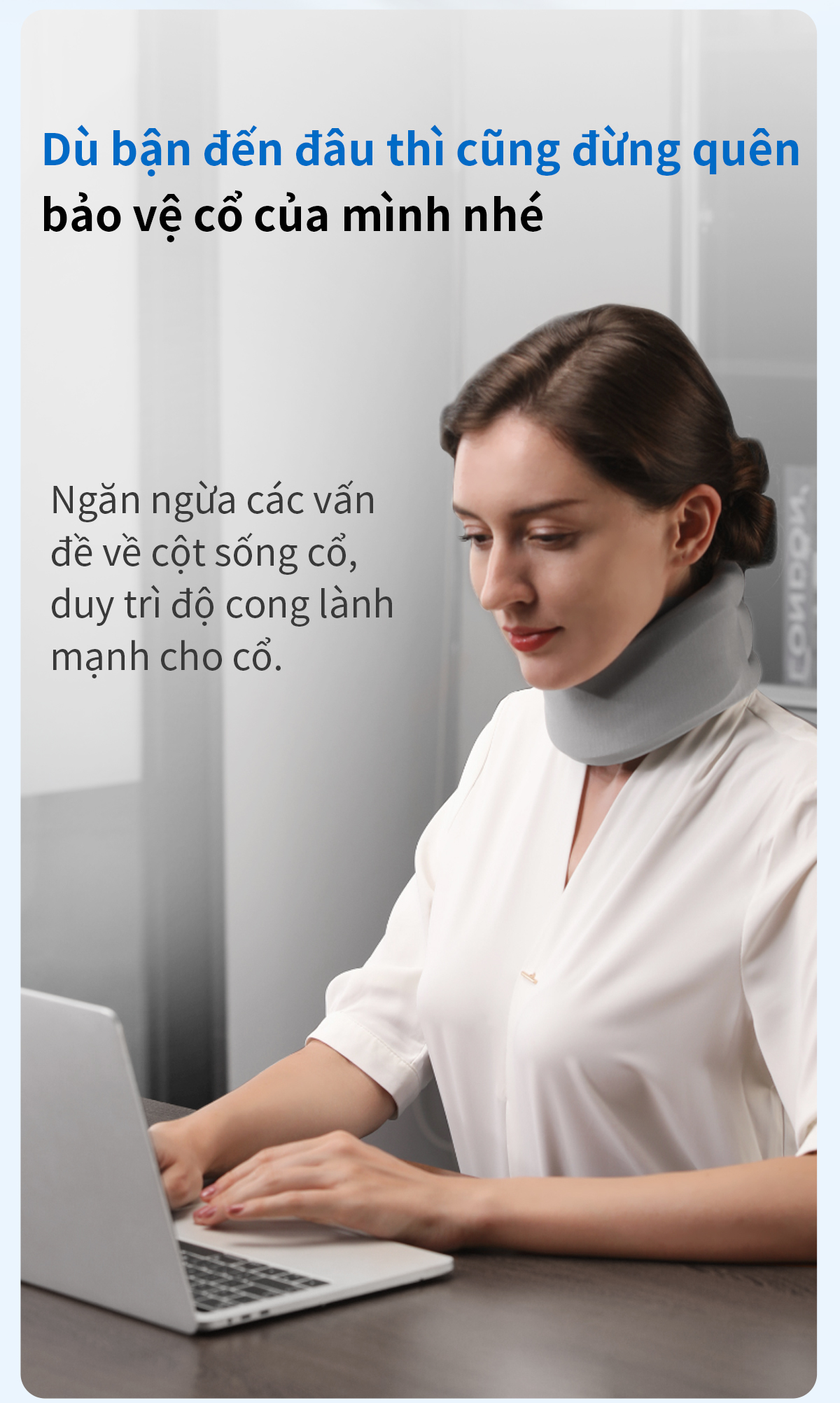 Mô tả Nẹp cổ VELPEAU mềm mại hỗ trợ giảm đau và giảm áp lực cột sống cho nam và nữ - 2