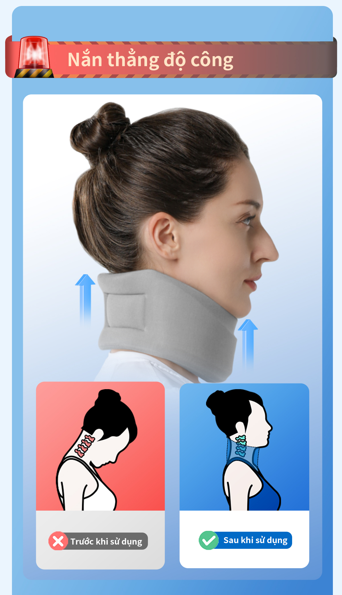 Mô tả Nẹp cổ VELPEAU mềm mại hỗ trợ giảm đau và giảm áp lực cột sống cho nam và nữ - 4