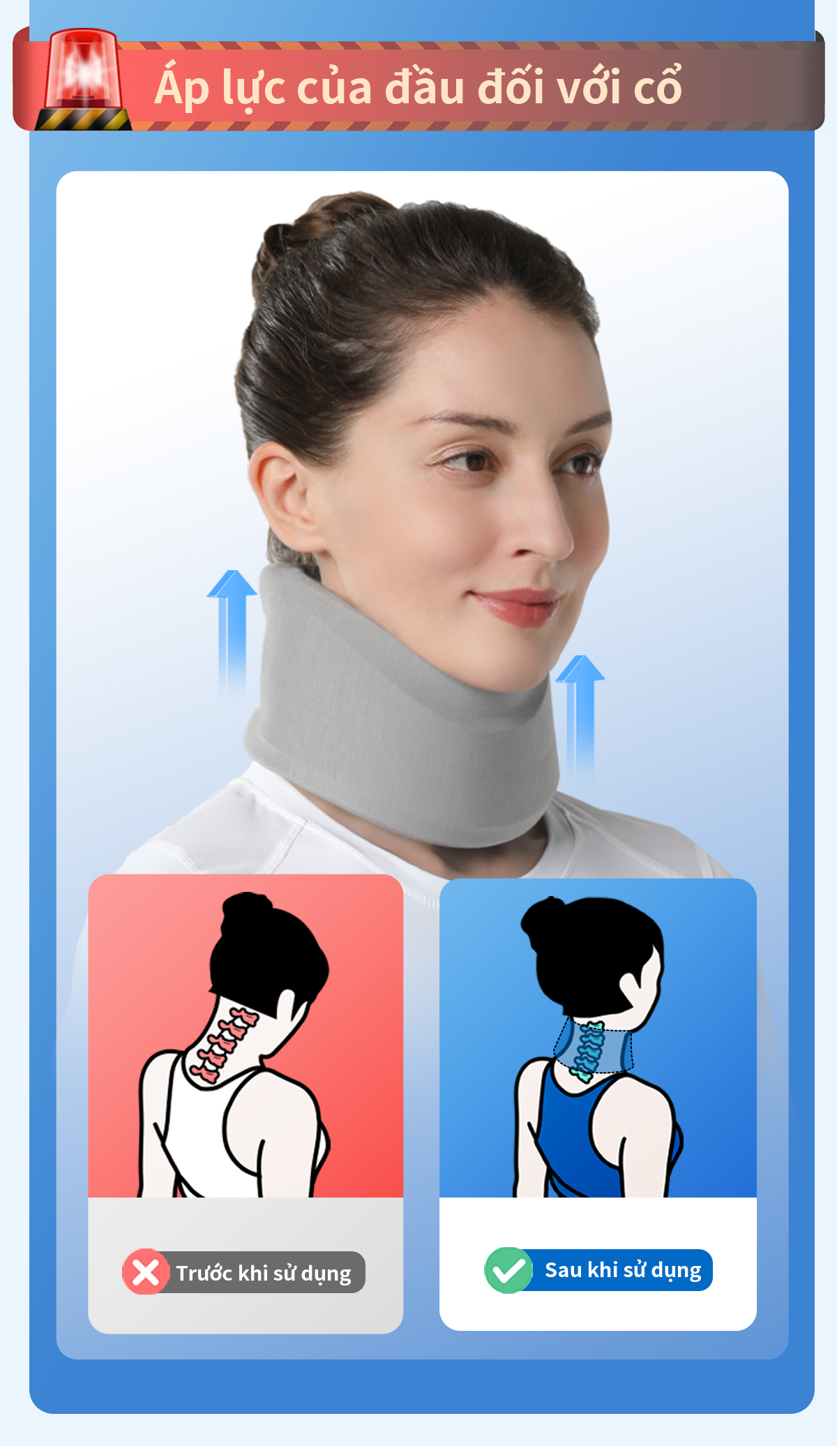 Mô tả Nẹp cổ VELPEAU mềm mại hỗ trợ giảm đau và giảm áp lực cột sống cho nam và nữ - 5