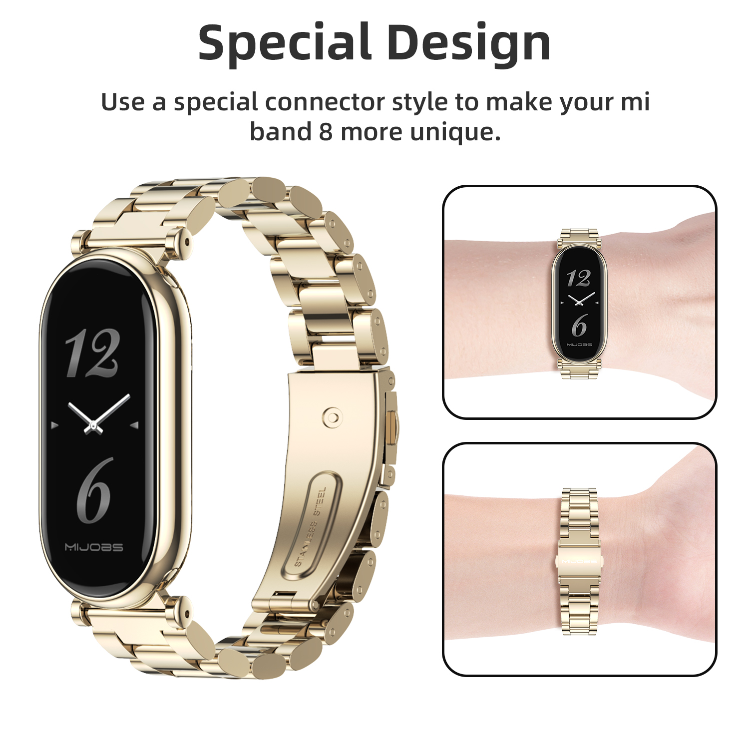 MIJOBS Dây đeo ba hạt cho Mi Band 10 Vòng đeo tay