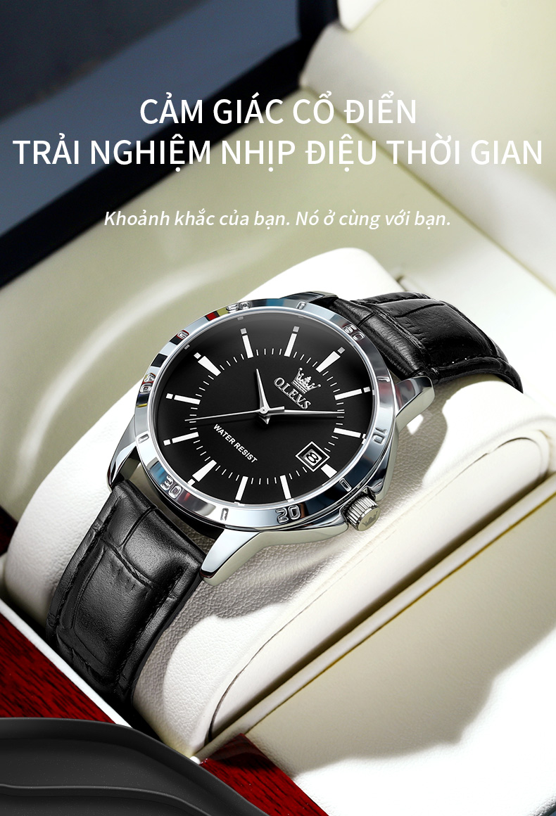 Mô tả Đồng hồ nam OLEVS TY716 chính hãng có lịch chuyển động thạch anh mặt số chống thấm nước - 1