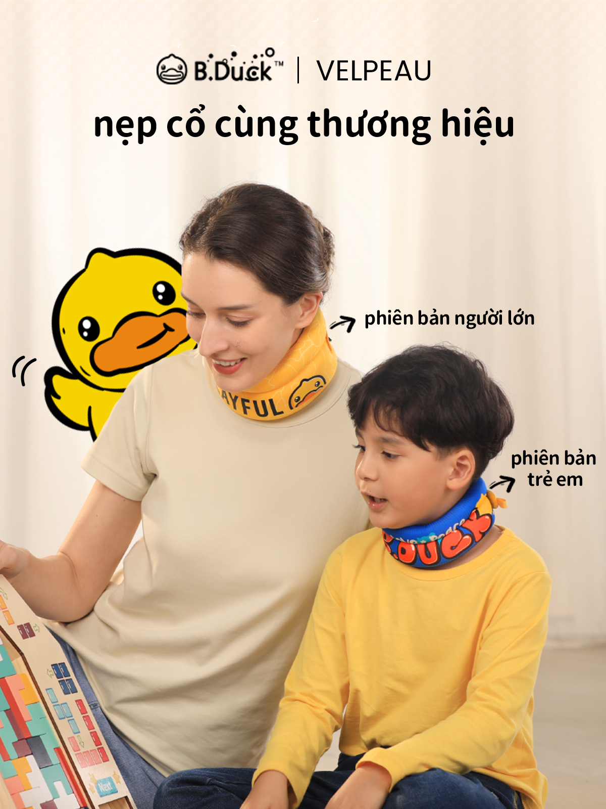 Mô tả Nẹp cổ VELPEAU mềm mại hỗ trợ giảm đau cổ cho nam và nữ, B.Duck Foam hỗ trợ cổ khi ngủ, cổ bị chấn thương hoặc sau chấn thương, giảm đau cột sống cổ - 1