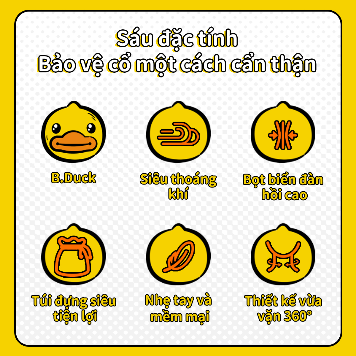 Mô tả Nẹp cổ VELPEAU mềm mại hỗ trợ giảm đau cổ cho nam và nữ, B.Duck Foam hỗ trợ cổ khi ngủ, cổ bị chấn thương hoặc sau chấn thương, giảm đau cột sống cổ - 3