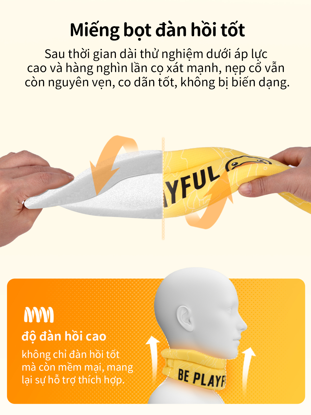 Mô tả Nẹp cổ VELPEAU mềm mại hỗ trợ giảm đau cổ cho nam và nữ, B.Duck Foam hỗ trợ cổ khi ngủ, cổ bị chấn thương hoặc sau chấn thương, giảm đau cột sống cổ - 8