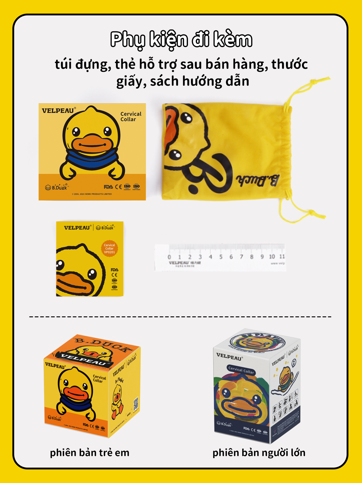 Mô tả Nẹp cổ VELPEAU mềm mại hỗ trợ giảm đau cổ cho nam và nữ, B.Duck Foam hỗ trợ cổ khi ngủ, cổ bị chấn thương hoặc sau chấn thương, giảm đau cột sống cổ - 9