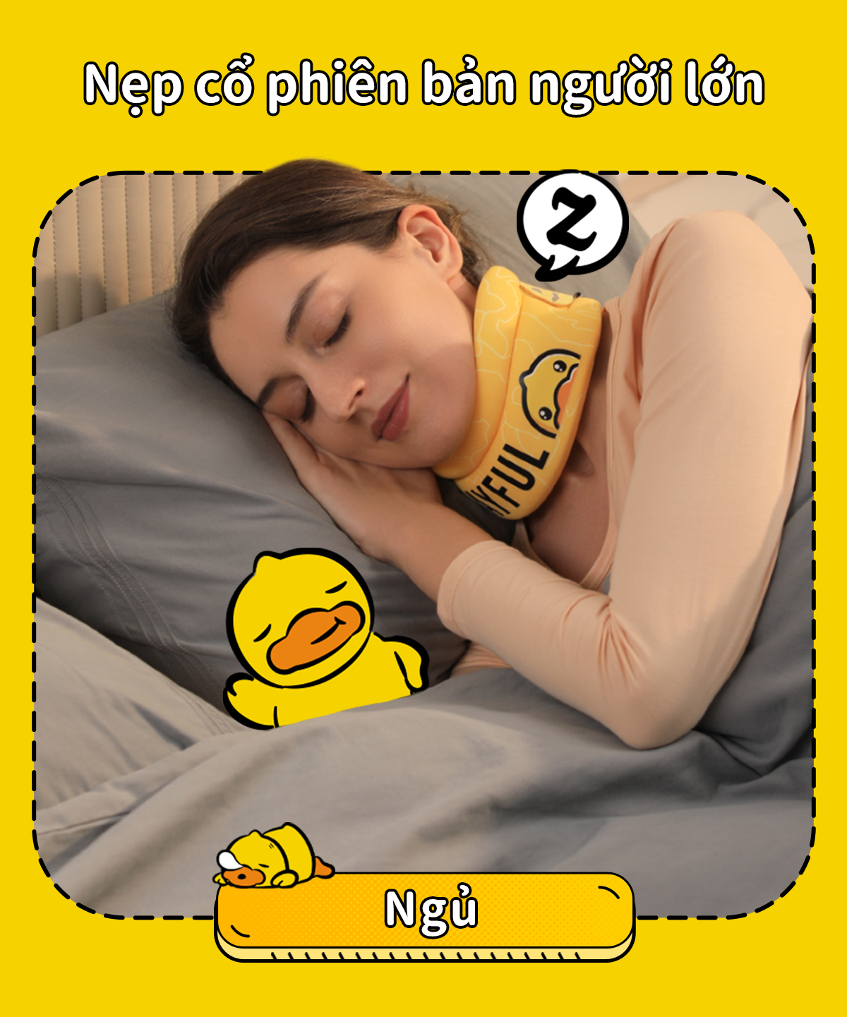 Mô tả Nẹp cổ VELPEAU mềm mại hỗ trợ giảm đau cổ cho nam và nữ, B.Duck Foam hỗ trợ cổ khi ngủ, cổ bị chấn thương hoặc sau chấn thương, giảm đau cột sống cổ - 6