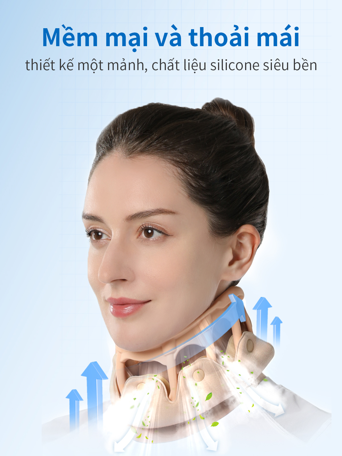 Mô tả Nẹp cổ VELPEAU-Đai đeo cổ silicone hỗ trợ giảm đau cổ-Đai quấn cổ hình roi thoáng khí mềm mại, giúp ổn định và giảm áp lực cột sống cổ cho nam và nữ - 1
