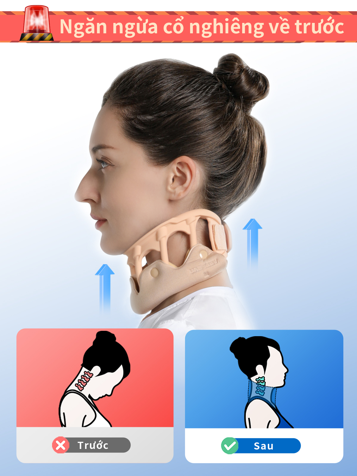 Mô tả Nẹp cổ VELPEAU-Đai đeo cổ silicone hỗ trợ giảm đau cổ-Đai quấn cổ hình roi thoáng khí mềm mại, giúp ổn định và giảm áp lực cột sống cổ cho nam và nữ - 7