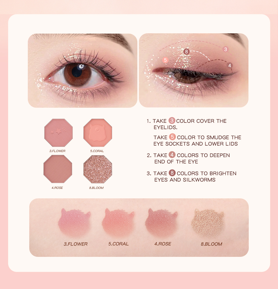 Mô tả Bảng Phấn Mắt BANXEER 9 Màu Lì Và Ánh Ngọc Trai Kết Hợp Mịn Màng Sành Điệu 74g - 10