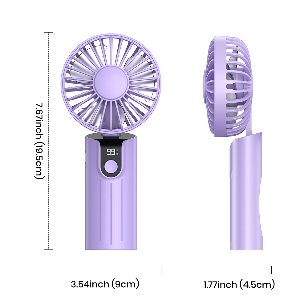 Mô tả Quạt Mini TOPK có thể sạc lại 5000mAh cầm tay cầm tay tiện dụng USB Pocket Quạt điện làm mát cá nhân - 11
