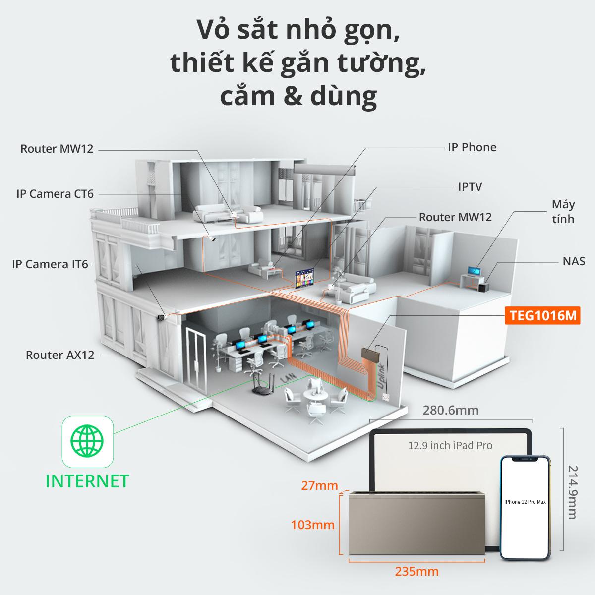 Mô tả Bộ Chia Mạng Switch Để Bàn Tenda TEG1016M 16 Cổng Ethernet 1000Mbps - Hàng Chính Hãng - 5