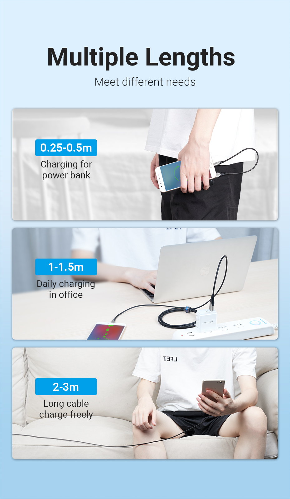 Mô tả Cáp Micro USB Sạc nhanh Vention 3A Dây ruyền dữ liệu bện nylon dành cho Android - 4