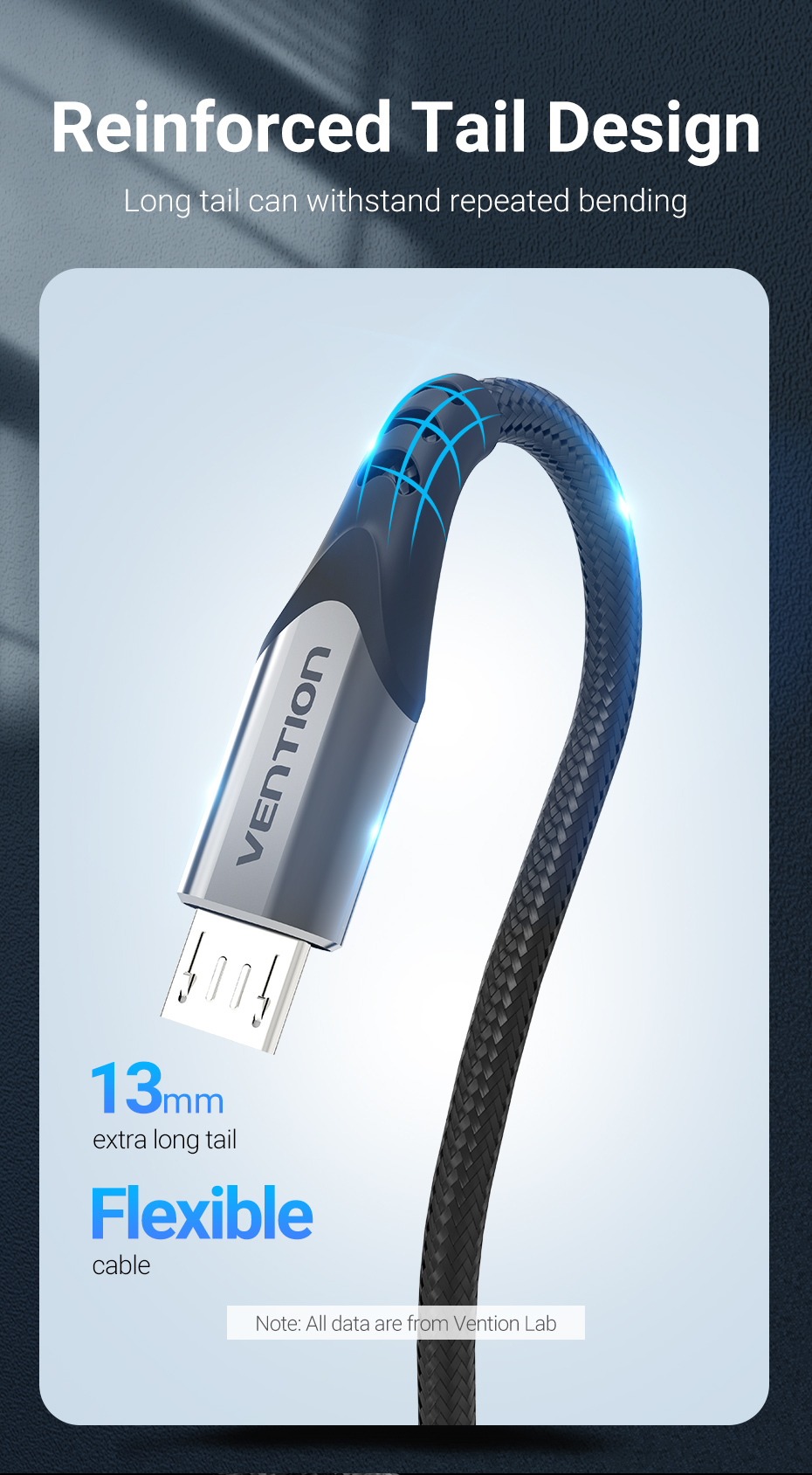 Mô tả Cáp Micro USB Sạc nhanh Vention 3A Dây ruyền dữ liệu bện nylon dành cho Android - 5