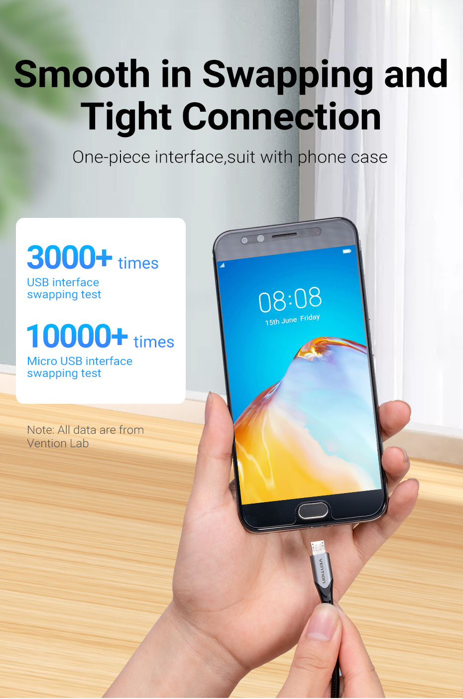 Mô tả Cáp Micro USB Sạc nhanh Vention 3A Dây ruyền dữ liệu bện nylon dành cho Android - 6