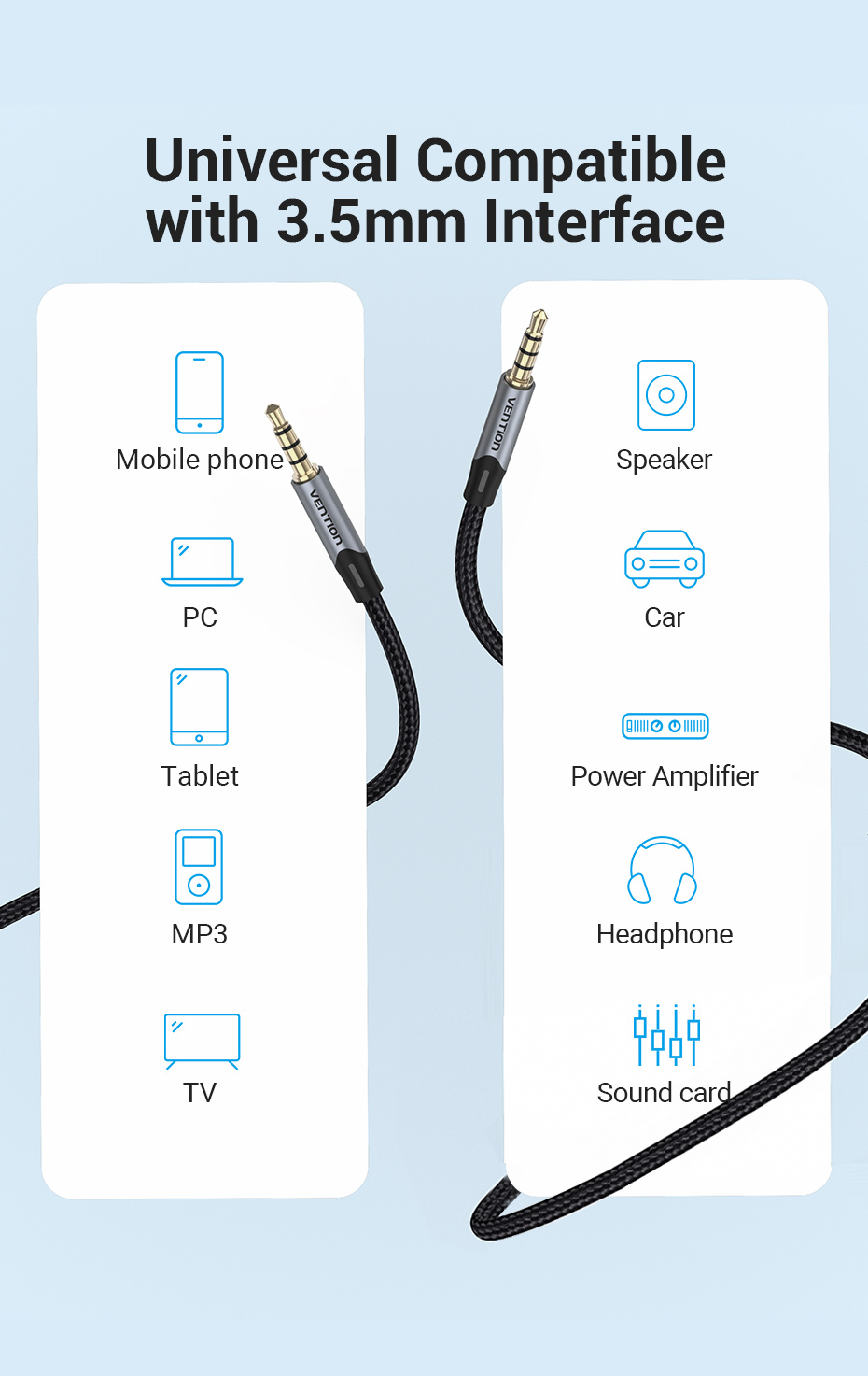 Mô tả Dây Cáp 3,5mm Âm Thanh Vention Hai Đầu Giắc Cắm 3.5mm Vỏ Bện Dành Cho Tai Nghe/Xe Hơi/Karaoke/Laptop - 8