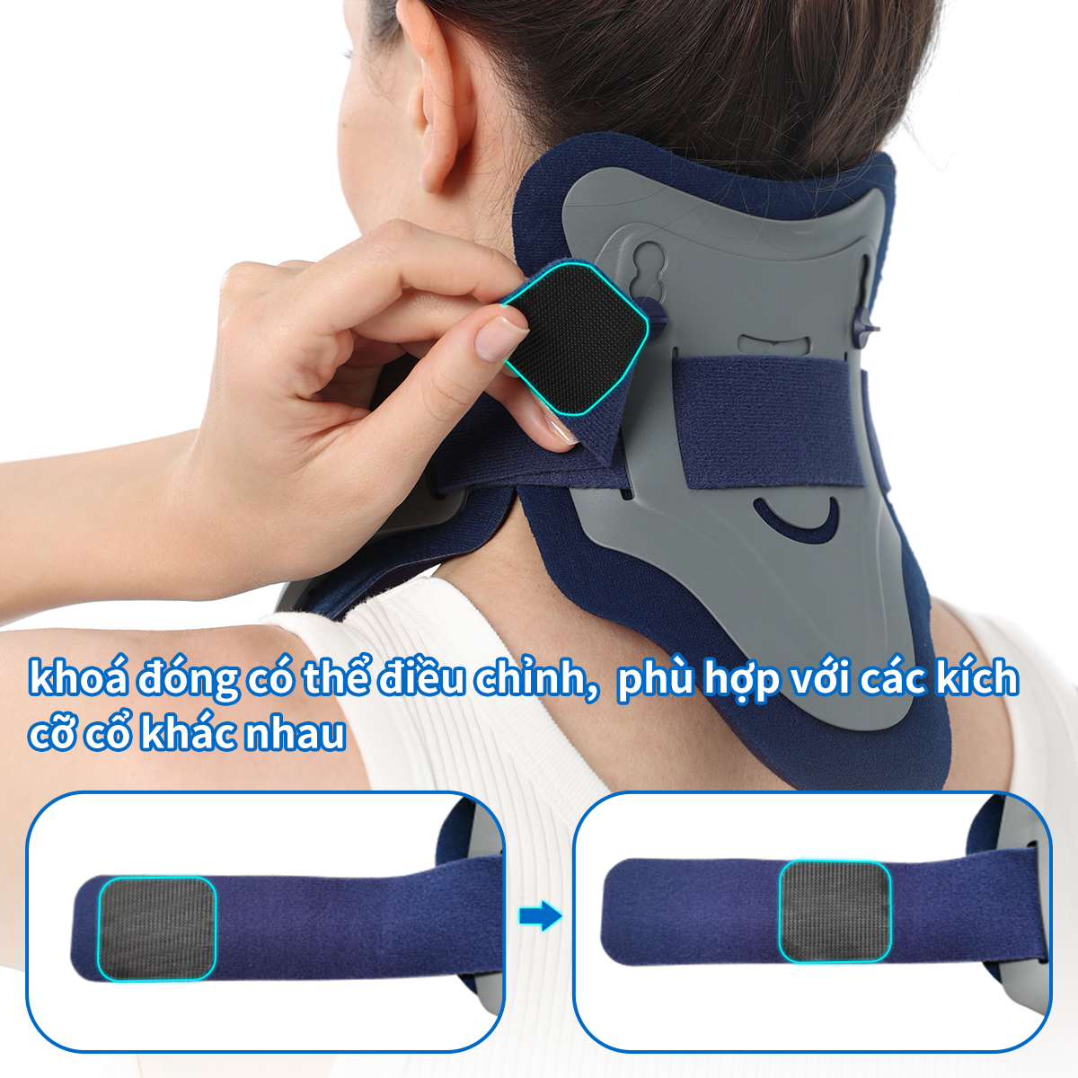Mô tả Đai kéo dãn cổ VELPEAU, Nẹp cổ điều chỉnh bằng cách bơm hơi sử dụng cho nam và nữ, Dụng cụ kéo dãn cổ giúp giảm đau và giảm áp lực cột sống, dụng cụ chỉnh sửa tư thế cổ - 6