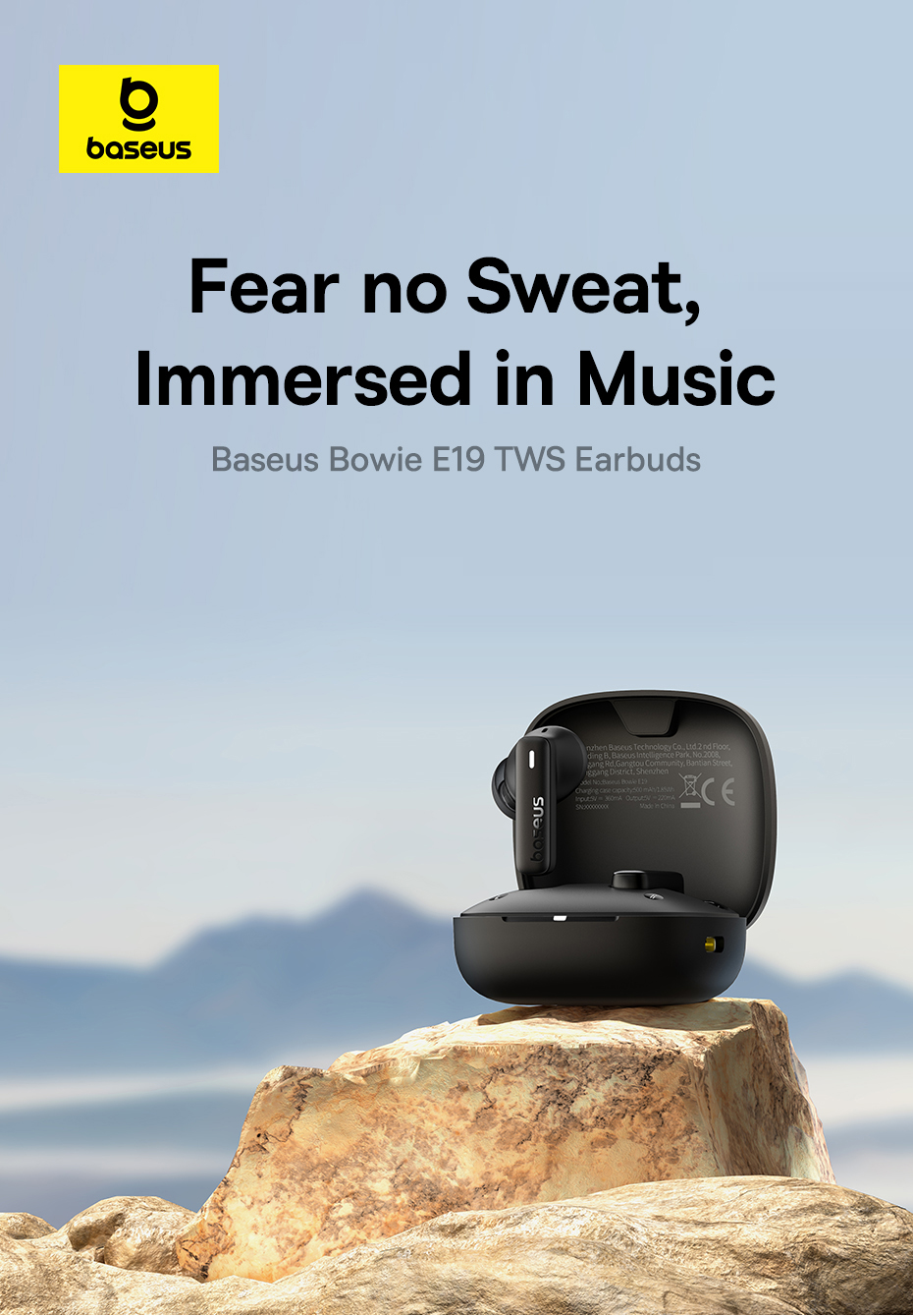 Mô tả Tai nghe bluetooth không dây BASEUS Bowie E19 TWS chống thấm nước IPX5 ENC - 1