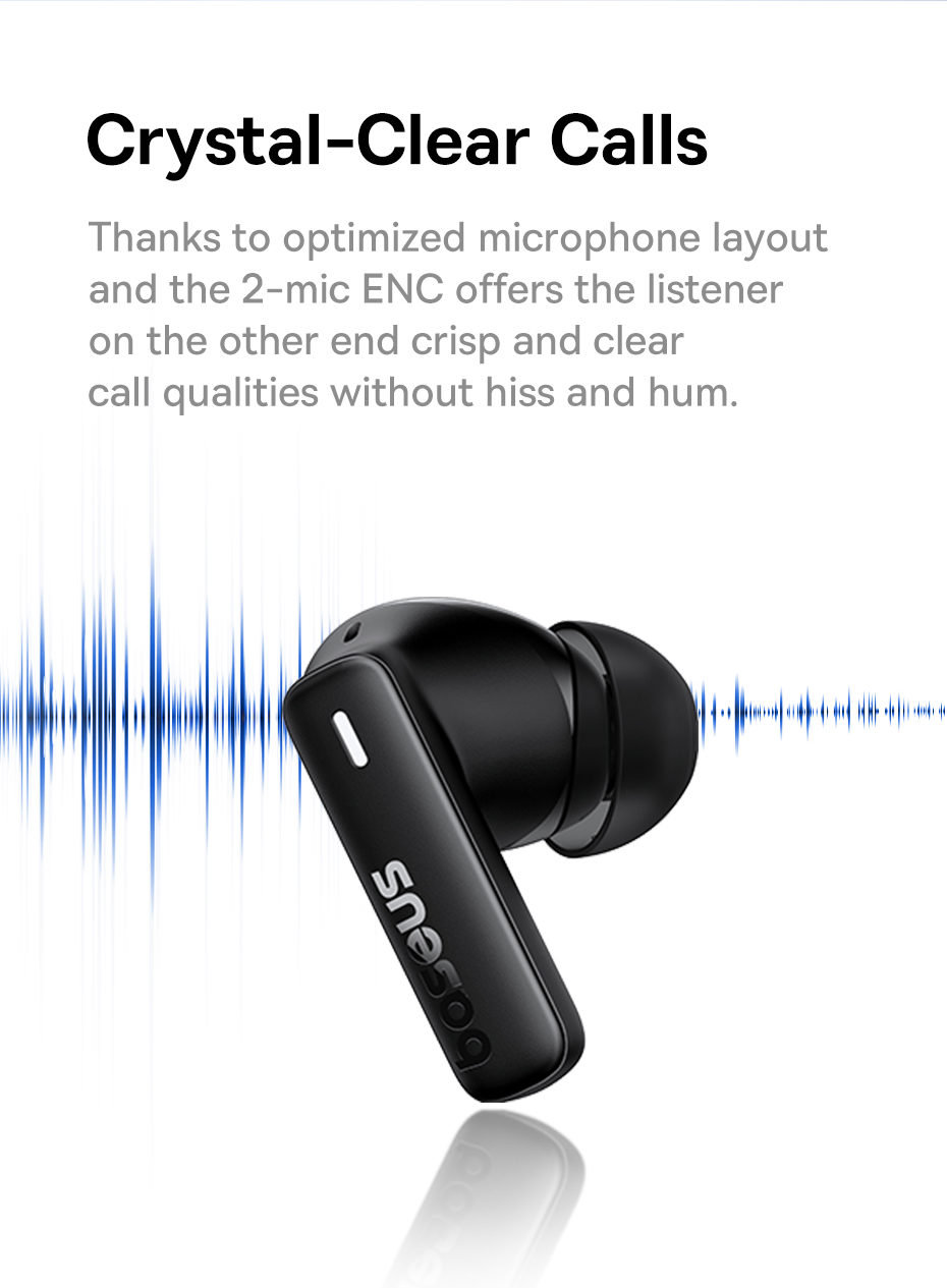 Mô tả Tai nghe bluetooth không dây BASEUS Bowie E19 TWS chống thấm nước IPX5 ENC - 5