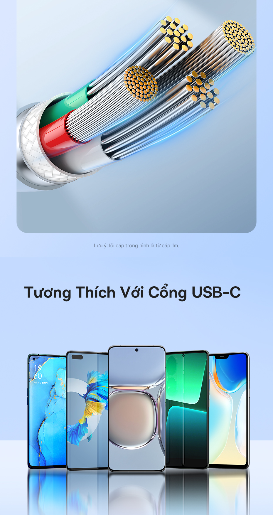 Mô tả Cáp sạc nhanh BASEUS 100W USB Type C 6A - 9