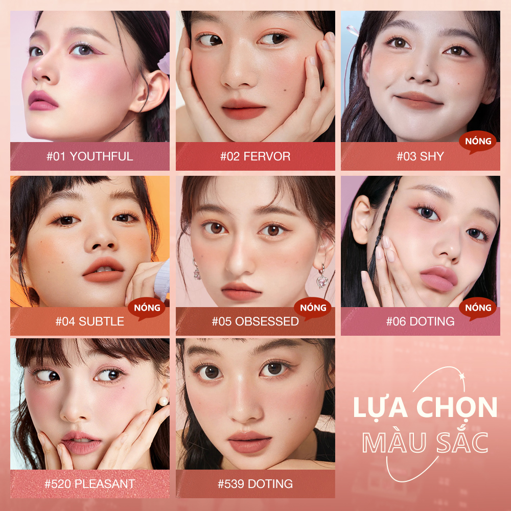 Swatch phấn má hồng O.TWO.O