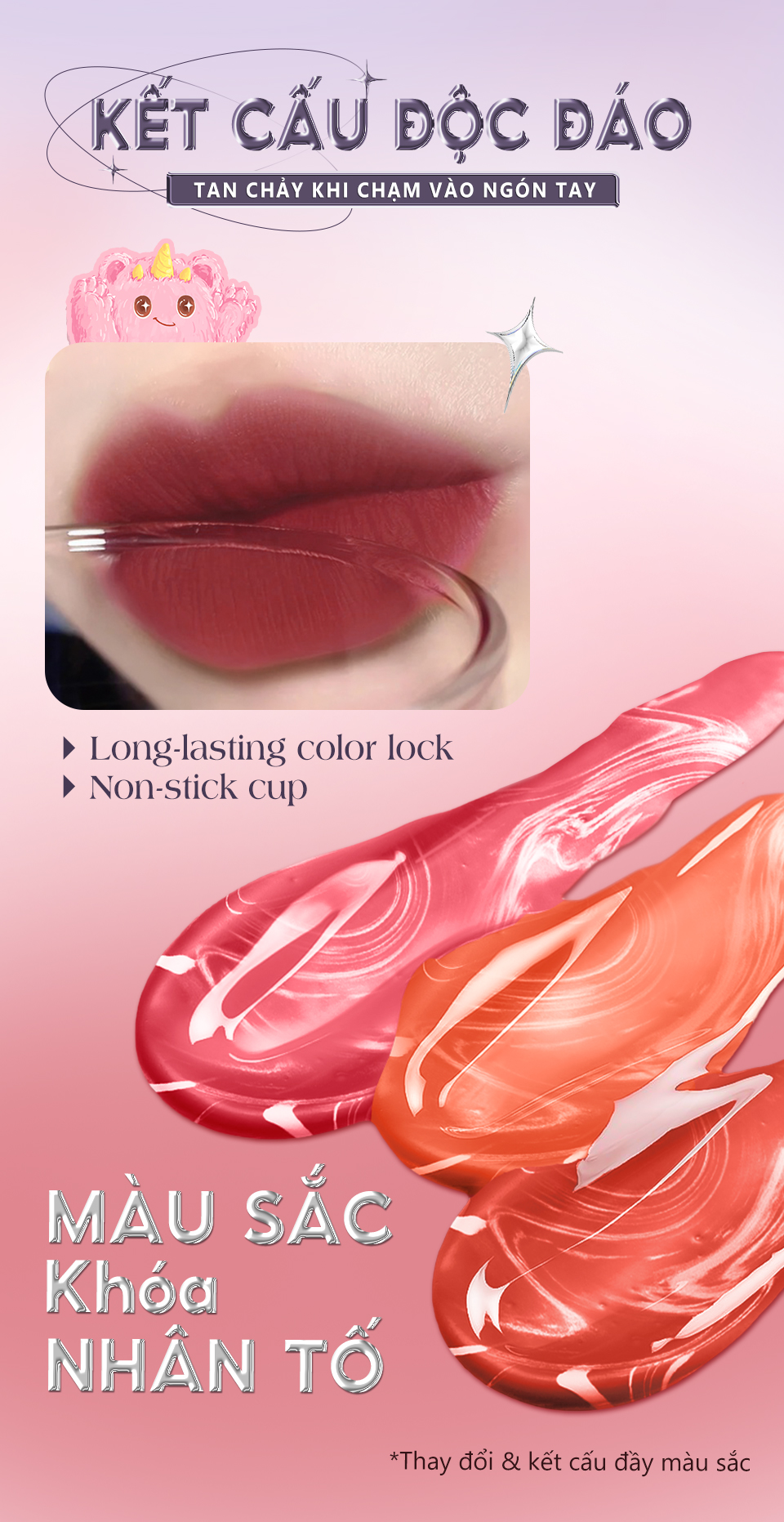 Mô tả BANXEER Son Môi 6 Màu Tùy Chọn Chất Lì Chống Thấm Nước Chất Lượng Cao - 3