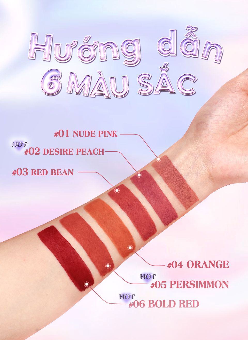 Mô tả BANXEER Son Môi 6 Màu Tùy Chọn Chất Lì Chống Thấm Nước Chất Lượng Cao - 8