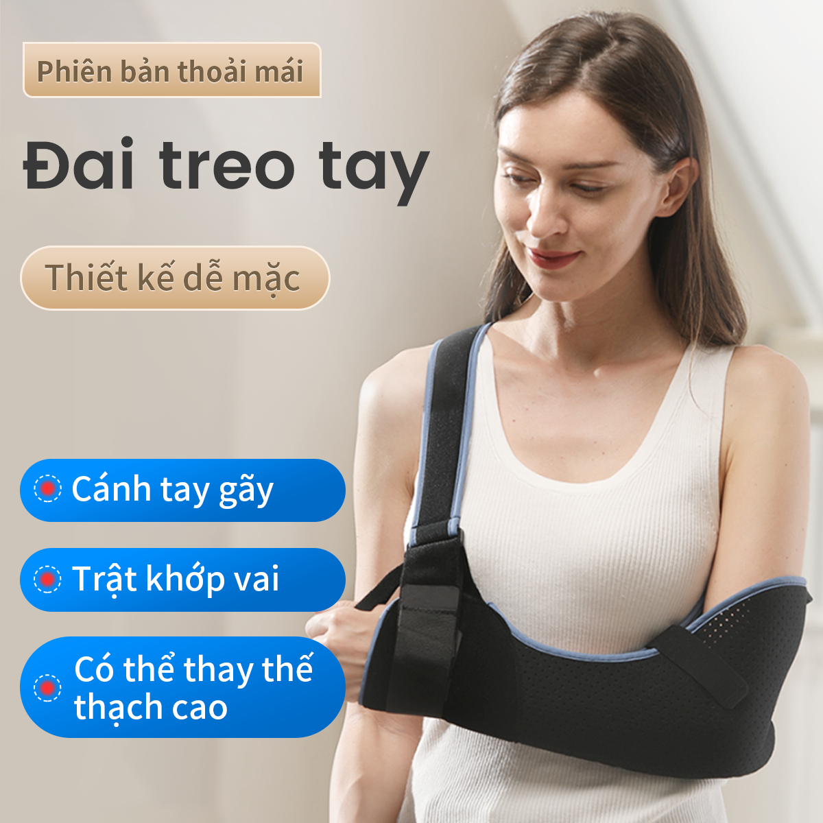 Mô tả Túi treo tay VELPEAU Cố định vai hỗ trợ chóp xoay Đai y tế phiên bản thoải mái cho chấn thương vai Chuyên dùng cho gãy xương trật khớp chấn thương tay trái/tay phải ở nam và nữ - 1
