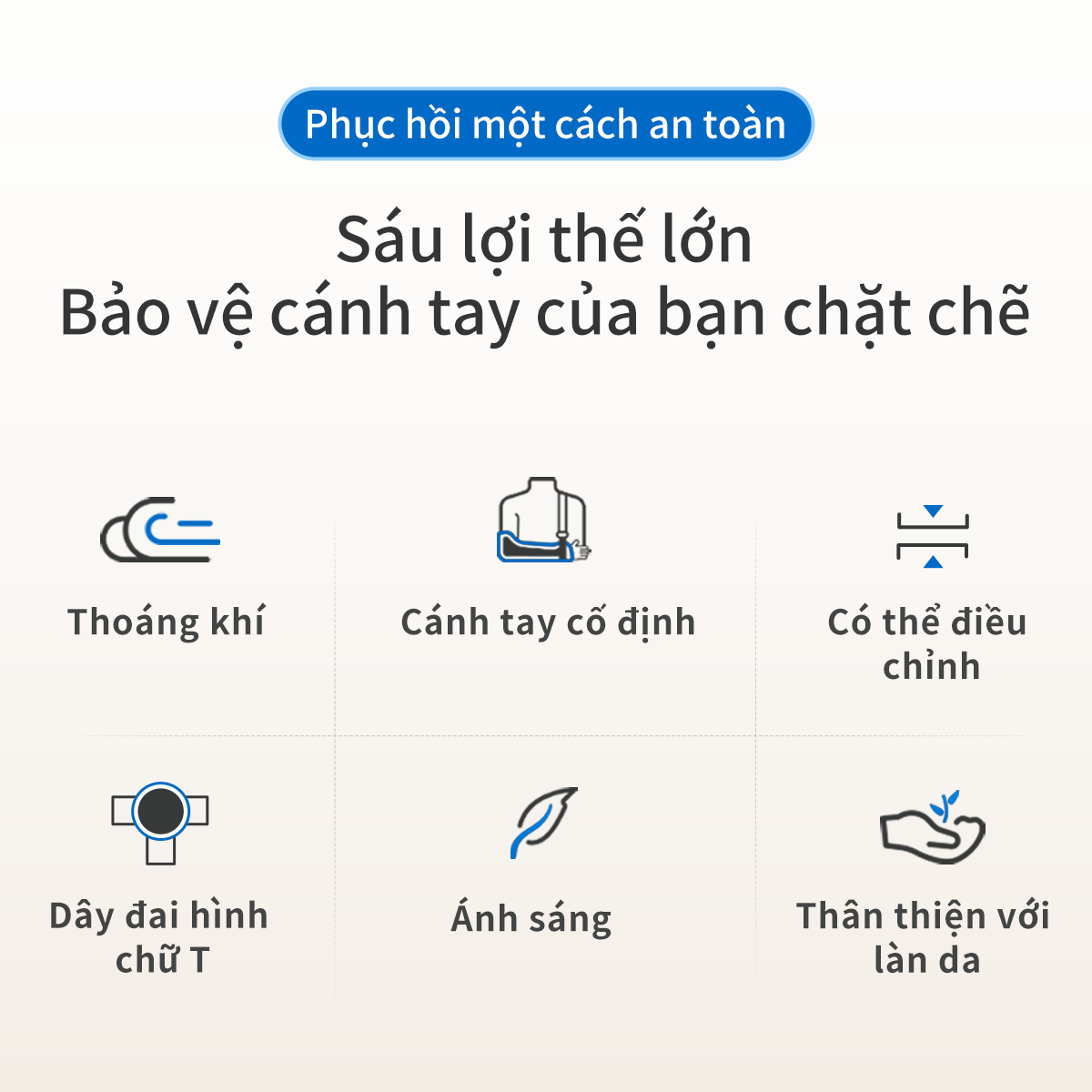Mô tả Đai đeo tay VELPEAU thoáng khí và thân thiện với làn da chuyên dùng cho gãy xương tay hoặc trật khớp vai - 2