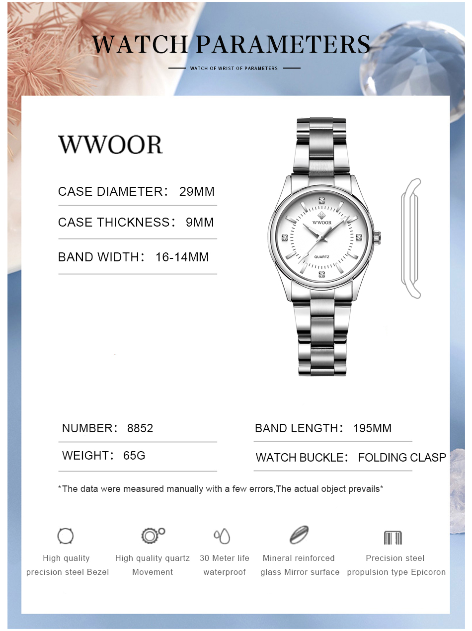 Đồng hồ nữ Wwoor 8852G ảnh 1