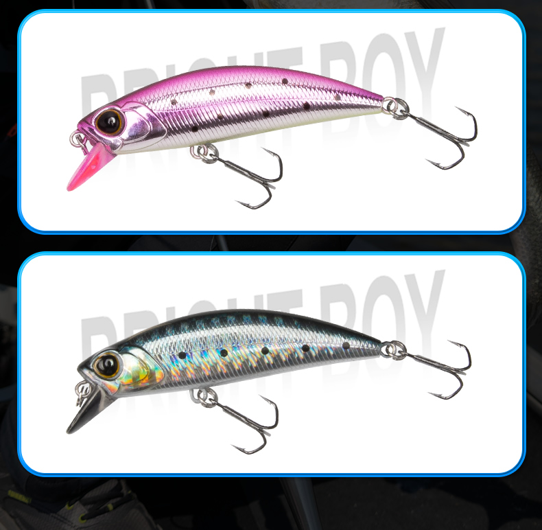 Mô tả Kingdom Mồi Câu Cá 45 / 60mm 3.6 / 7g Chìm Minnow Wobblers Đúc Xa Mồi Câu Cá Cho Pike / Cá Hồi / Bass Crankbaits Cơ Thể Mỏng Chất Liệu Cứng - 11
