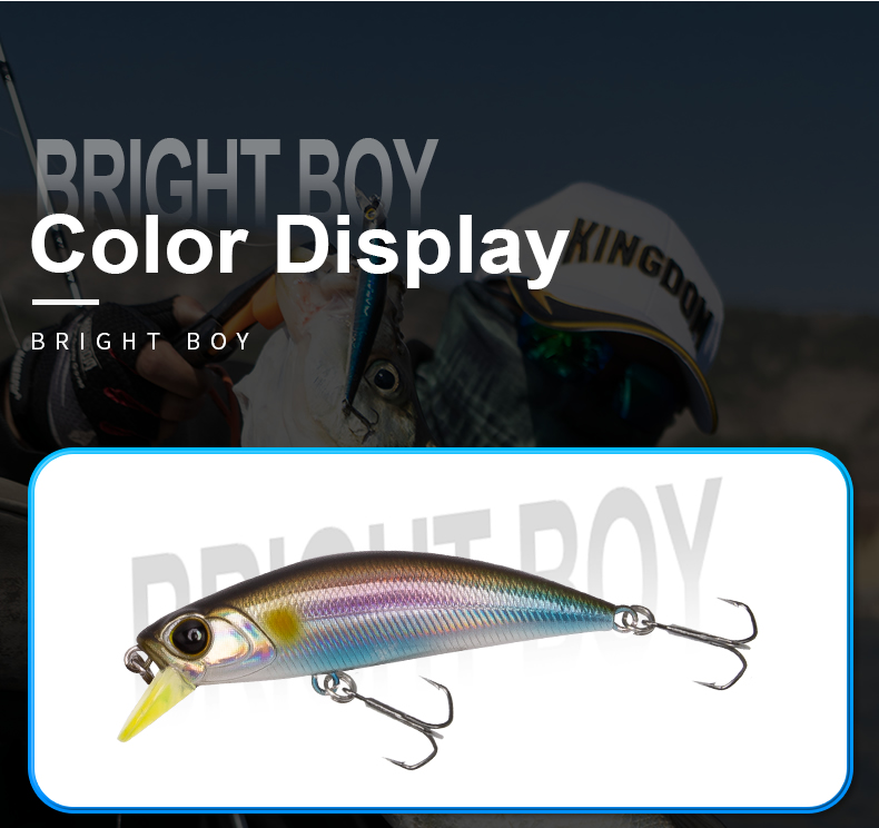 Mô tả Kingdom Mồi Câu Cá 45 / 60mm 3.6 / 7g Chìm Minnow Wobblers Đúc Xa Mồi Câu Cá Cho Pike / Cá Hồi / Bass Crankbaits Cơ Thể Mỏng Chất Liệu Cứng - 8